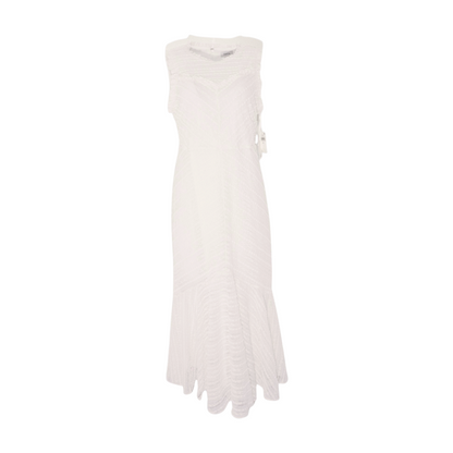 Ivory Striped Midi Dress