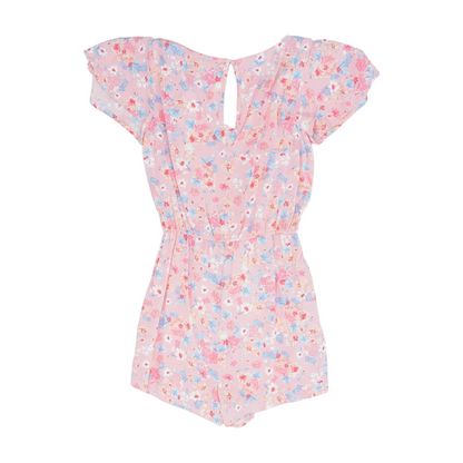 Pink Floral Romper