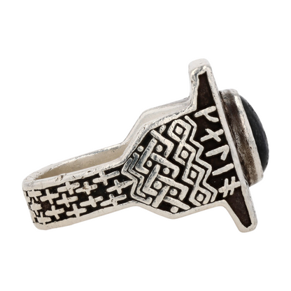 Sterling Silver Black Stone Statement Ring