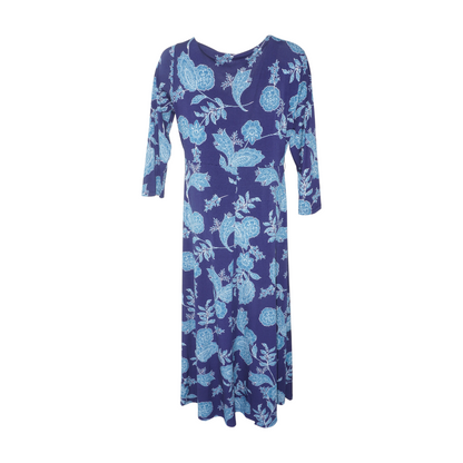 Navy Floral Midi Dress