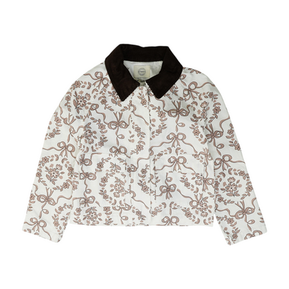 White Print Denim Jacket