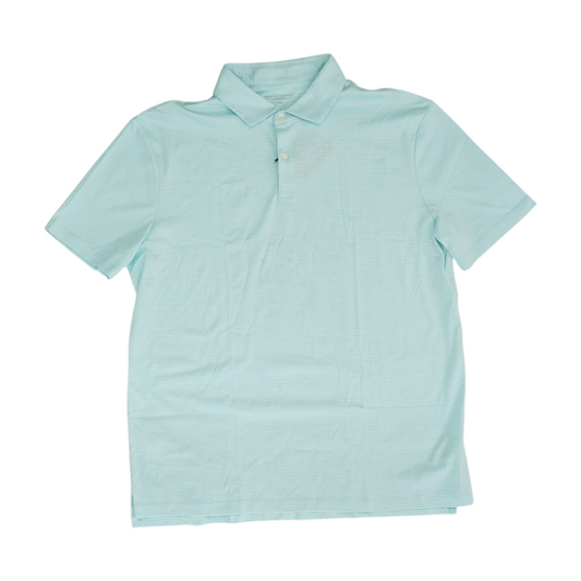 Blue Striped Short Sleeve Polo