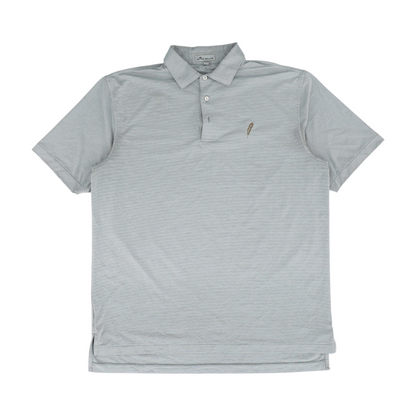 Gray Striped Short Sleeve Polo
