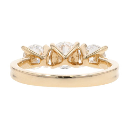 1 1/2 Ct 14K Gold Three Round Lab Grown Diamond Engagement Ring