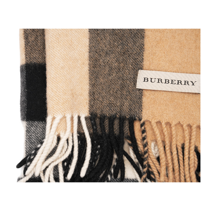 Archive Beige Check Cashmere Scarf