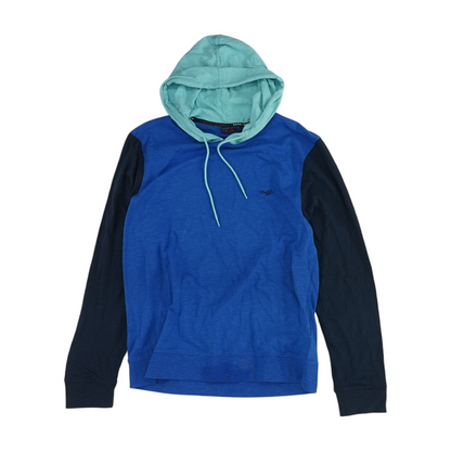 Blue Color Block Hoodie Pullover