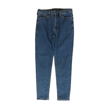Blue Solid High Rise Skinny Leg Jeans