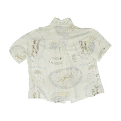 Cream Graphic Button Down