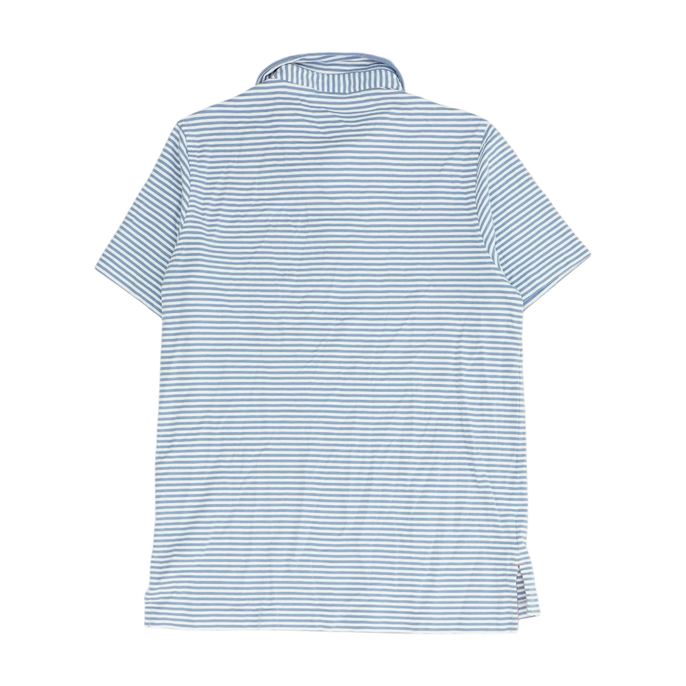 The Beaufort Bonnet Company Blue Striped Short Sleeve Polo – Image 2