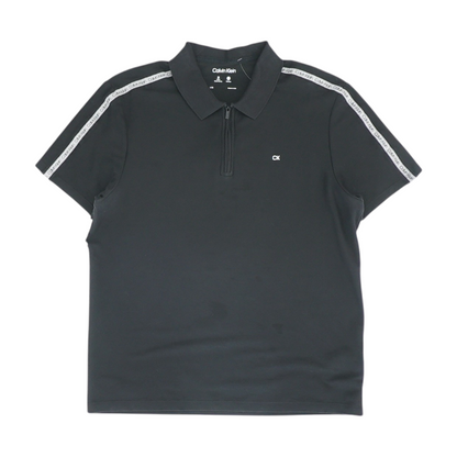 Black Solid Short Sleeve Polo