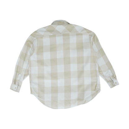 Beige Check Flannel Button Down