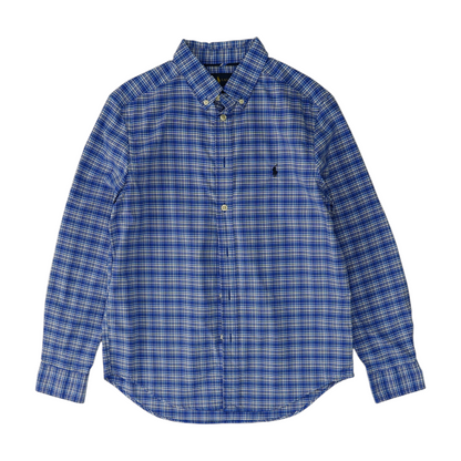 Blue Plaid Long Sleeve Button Down