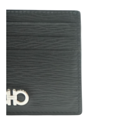 Black and Ferragamo Red Gancini Credit Card Holder