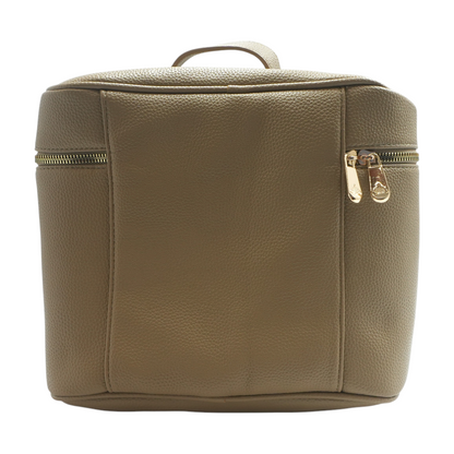 Brown Solid Makeup Bag
