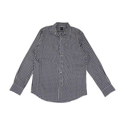 Navy Check Long Sleeve Button Down