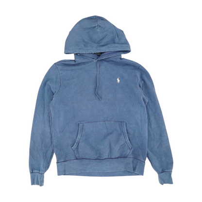 Blue Solid Hoodie Pullover