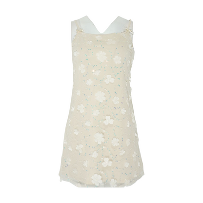 Beige Floral Mini Dress
