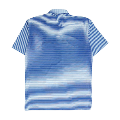 Blue Striped Short Sleeve Polo
