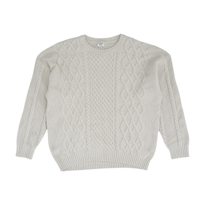 Beige Solid Pullover Sweater