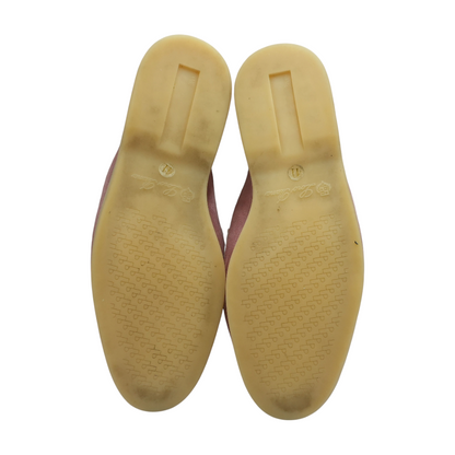 Noisette Rose Suede and Alligator Skin Charms Walk Babouche