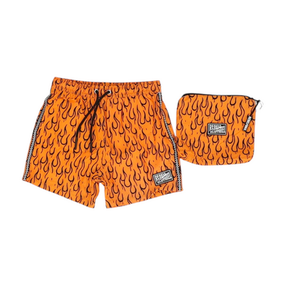 Orange Print Swim Bottom