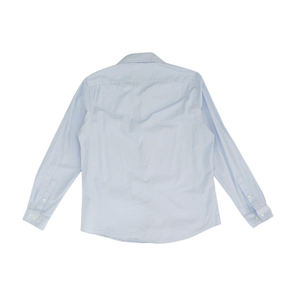 Blue Polka Dot Long Sleeve Button Down