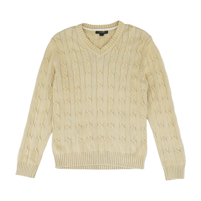 Khaki Solid Pullover Sweater