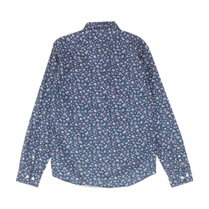 Blue Floral Long Sleeve Button Down