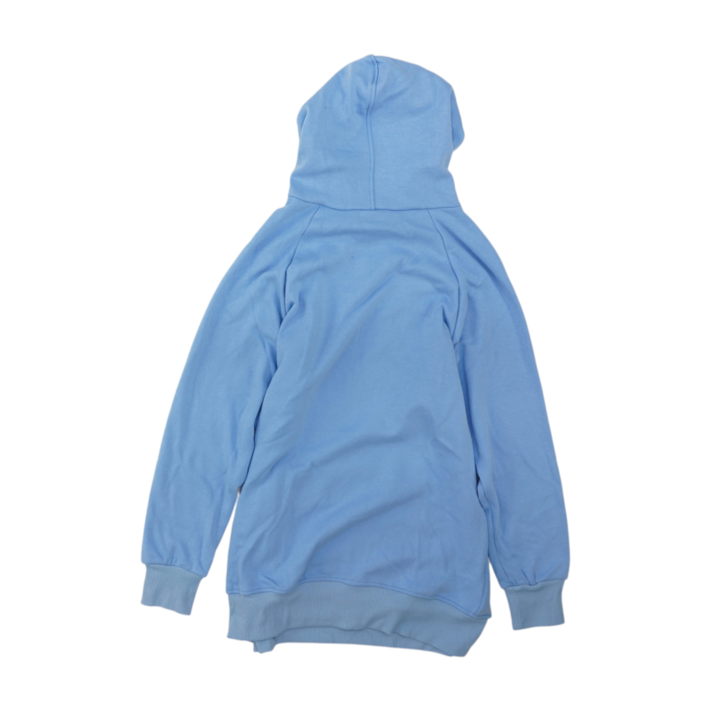 Blue Solid Hoodie Pullover