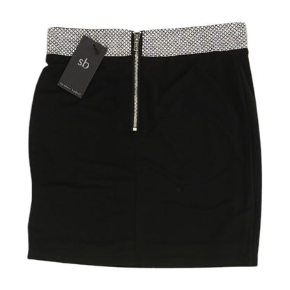 Black Solid Mini Skirt