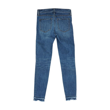 Blue Solid Mid Rise Skinny Leg Jeans