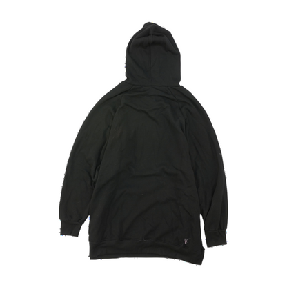 Black Plus Size Solid Hoodie Pullover