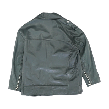 Black Solid Leather Jacket