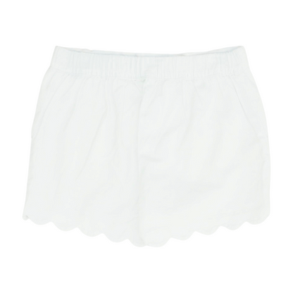 White Solid Casual Shorts
