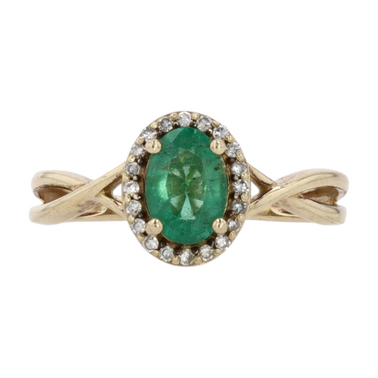 10K Yellow Gold Emerald Fashion Ring