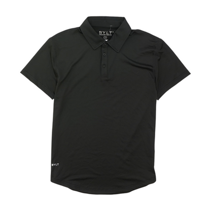 Black Solid Short Sleeve Polo