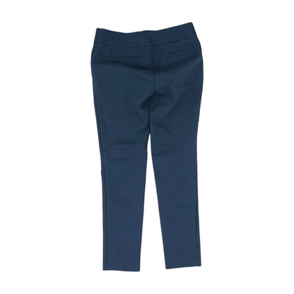Blue Solid Dress Pants