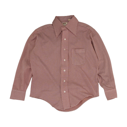 Vintage Red Abstract Long Sleeve Button Down