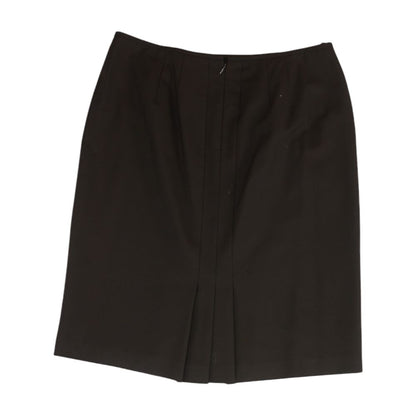 Brown Solid Midi Skirt