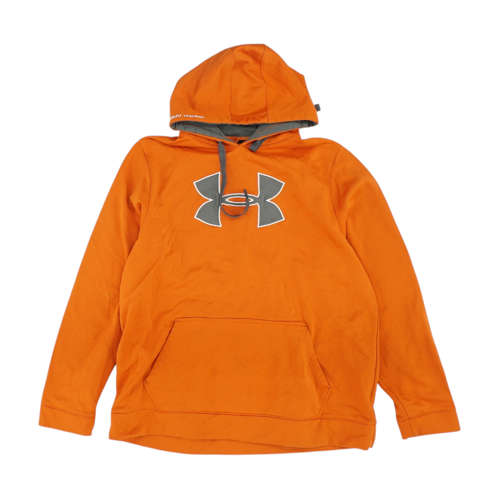 Orange Solid Hoodie Pullover