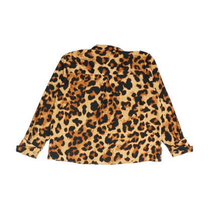 Brown Animal Print Button Down