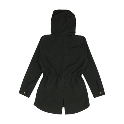 Black Solid Rain Jacket