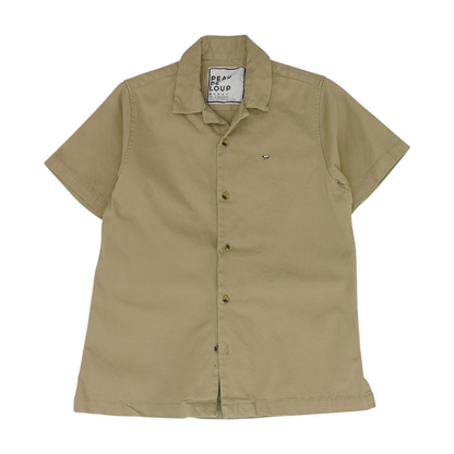 Khaki Solid Short Sleeve Button Down