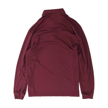 Maroon Solid Long Sleeve Polo