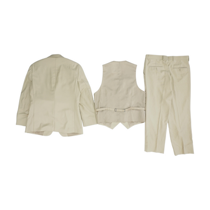 Beige Solid Suit