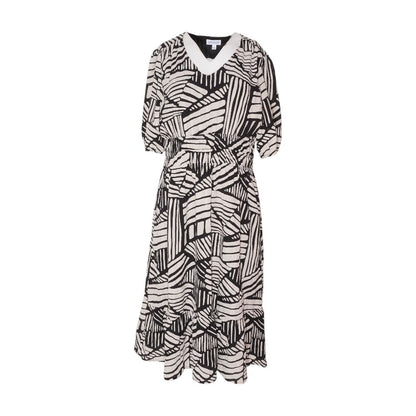 Black Geometric Midi Dress
