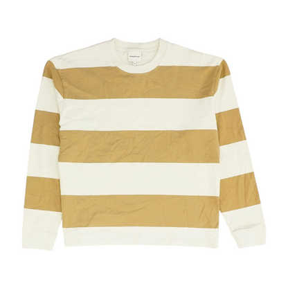 Khaki Striped Pullover Sweater