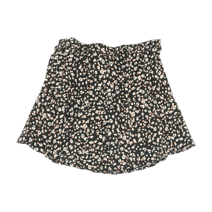 Black Floral Mini Skort