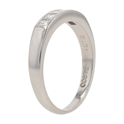 .33 Ct Platinum Channel Set Asscher Cut Diamond Band