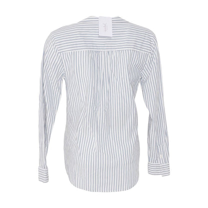 White Maternity Striped Button Down